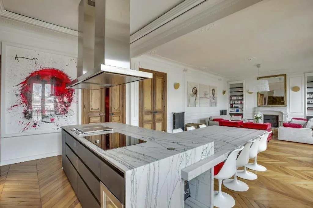 Daire Luxurious Penthouse Near Champs Elysees And Front Of Eiffel Tower Paris